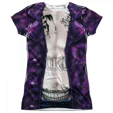 Suicide Squad Joker Costume Front and Back Print Women's Shirt